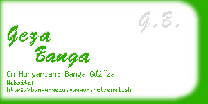 geza banga business card